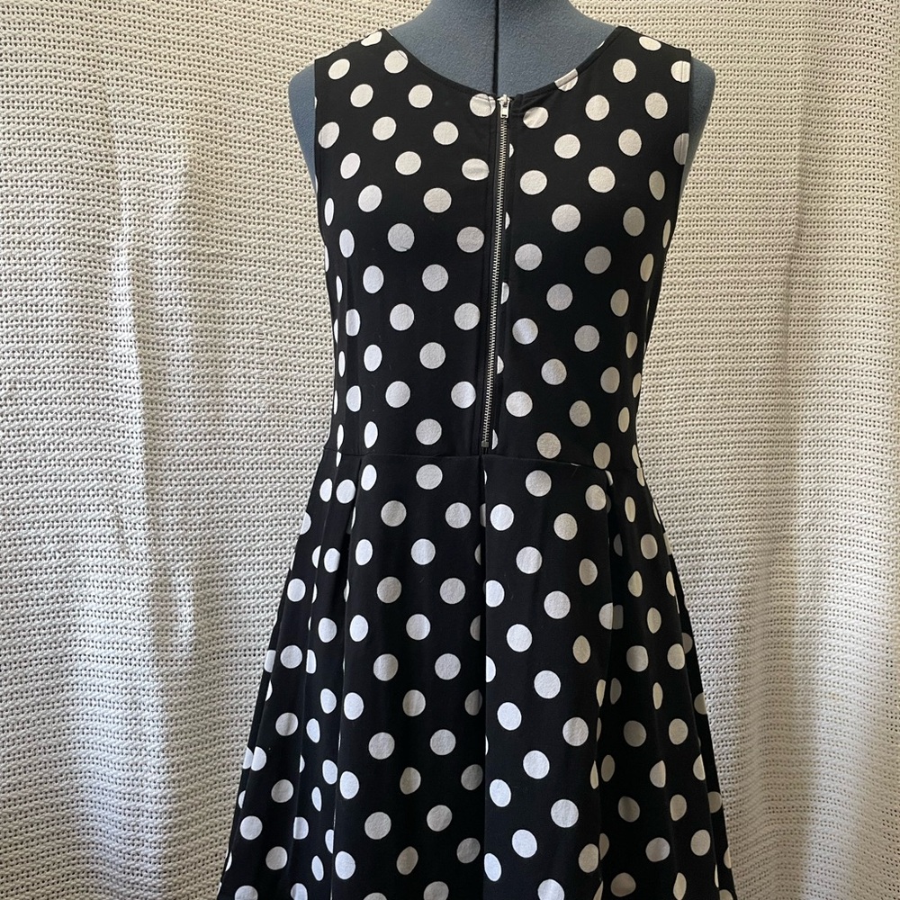 H&M Black and White Polka Dot Sleeveless Mini Dress